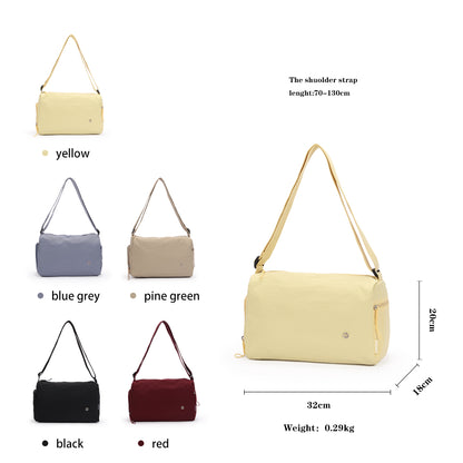 (Durlapue) Nylon material stylish solid color shoulder bag, simple crossbody bag