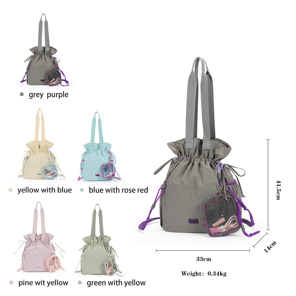 【Durlapue】Nylon Lightweight Casual Design Handbag Fashion Trend Shoulder Bag with Pendant