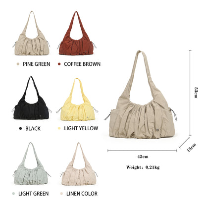 (Durlapue) Stylish unisex shoulder bag made of nylon, solid color underarm bag, can accommodate an 11-inch iPad.